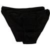 RAGNO Confezione 2 Slip Vita Bassa Donna Filo di Scozia Bordato Liscio Mutande Bipack Articolo 07102M Filo di Scozia Slip Mini, 020KB Nero, L