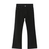 Briskorry Pantaloni da uomo con tasca Relaxed Stretch Bell Bottom Fit, pantaloni a zampa vintage punk dritta, gamba dritta denim jeans con gamba svasata hip hop, Nero , M