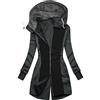 Fannyfuny Cappotto Curvy Donna con Tasche Tinta Unita con Cappuccio Piumino Donna Pesante con Zip Completa Elegante Caldo Piumino Donna Colletto Alto Media Lugghezza Slim Fit Giubbotto Alla Moda Parka Imbottita