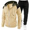Genérico Tuta Uomo Relaxed Con Cerniera Sport Atletici Abbigliamento Pantaloni Tuta 2 Pezzi Autunno Einverno Resistente All'Olio Sweat Suit Giacca E Pantaloni Tracksuit, bianco, L