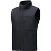 Generic Cappotti da uomo in misto lana da uomo leggero Softshell gilet capispalla con zip foderato in pile antivento giacca senza maniche per escursionismo cappotti da gioco per uomo, Nero , M