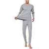 YOUCAI Uomo Sci Invernale Caldo Set Maglietta Intimo Termico Canotta Girocollo a Manica Lunga e Pantaloni Lunghi Termico da Sci per Allenamento in Bicicletta da Corsa Grigio Chiaro 6XL