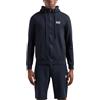 Emporio Armani EA7 Felpa con Cappuccio da Uomo Core Identity Full Zip in Cotone Felpato - 8NPM38 (IT, Testo, XL, Regular, Regular, Blue)