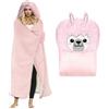 bechoanigel 147 x 119 cm, Coperta Indossabile Regali Lama Alpaca, Coperta Accogliente, Coperta per Divano con Cappuccio, Copriletto, Regali Morbidi per Donne, Adulti, Ragazze e Bambini (Rosa)