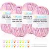 Katech 4 * 50g Lana Per Uncinetto Viola, 1 filo di lana per principianti, filo di cotone per tappeti, bambole, cesti, lana per maglieria cotone poliestere, gomitolo di lana punto grosso per uncinetto