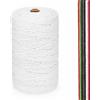 FORBELL Filato macramè, 2 mm x 300 m Filato di cotone premium, artigianato fai-da-te (Bianco (2 mm))