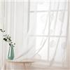 MIULEE Tenda per Camera da Letto, Tende Voile con Ricamata Motivo, Tende Bianche Trasparenti con Occhielli, Tenda Finestra Interni per Casa Soggiorno e Salotto 2 Pezzi, 140 x A 137 cm