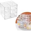 Futuhada Organizer da Scrivania con 6 Cassettini, Mini Trasparente Cassettiera Portaoggetti, Impilabile Piccoli Cassetti Portaoggetti Plastica per Cosmetici Gioielli Cucito Accessori