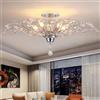 Ganeed Lampadario K9 Cristallo 5 Luci Argento Vintage Sospensione