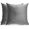 MARARDI Pack da 2 Federe per Cuscino in Morbido Velluto [Grigio] 45x45 cm con [Cerniera Invisibile] Decorativo Letto Divano Sedia Camera Cucina Giardino Soggiorno Studio e Ufficio