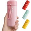 Exllena Borraccia Termica Piccola 200 ml, Borraccia Piccola da Borsetta con Manico Portatile, Mini Borraccia A Tenuta Stagna per Caffè e Latte(Rosa)