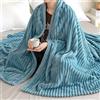 EMEMA Coperta Pile 125x150 cm Coperta Divano Velluto Plaid in Singolo e Matrimoniale Letto Morbida Decorazioni Casa Tinta Unita per Letto Ufficio Elegante 1 Pezzo Grigio Blu