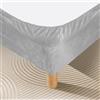 DUJUIKE Copriletto, Tessuto In Velluto, Sostituzione Della Gonna Del Letto, Proteggi la struttura del tuo letto. Adatto Per Camere Da Letto, Hotel(Grigio Argento,King Bed Width:200-210cm)