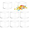 VOSSOT Confezione da 8 piccoli contenitori con coperchio, 5,5 cm, in plastica trasparente, set da regalo in acrilico trasparente, con coperchio, piccola vetrina in acrilico
