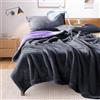 YISURE Coperta impermeabile per adulti 230 x 200 cm per coppie, coperta a spruzzo colore grigio e viola per cani animali gatti protezione reversibile per mobili o letto