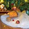 Linkmonde Gonna per albero di Natale in finta pelliccia, 90 cm, grande gonna per albero di Natale bianco innevato, decorazione per interni ed esterni, decorazioni decorative per feste