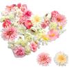 FOSDICK 42 Pezzi Fiori Finti per Decorazioni, Fiori Artificiali Rosa Bianco, Mista Piccola fiori di Stoffa, Testa di Fiore Artificiale, Fiore Artificiale per DIY Matrimoni Torte Festa Casa Decorazione