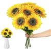 Bafumiu (8 Pezzi) Girasoli Finti per Decorazioni, 40CM Fiori Finti da Esterno, Fiori Artificiali per Cimitero, Fiori Finti per Decorazioni da Vaso per Decorazioni per Tavolo, Matrimonio, Festa, Soggiorno.