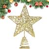 GXFCING Puntale per Albero di Natale, Punte Stella Dorata 3D Metallizzata Glitterata, Decorazione a Stella Albero di Natale, 20 x 15 cm (oro, M)