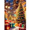 QENSPE Albero di Natale Pittura Diamante 5D DIY Diamond Painting Kit per Adulti, Rotondo Diamond Painting Ricamo Kit Completo, WX9242, Punto Croce Strass Artistica Parete da Letto Decor 30x40cm