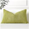 Artscope 1 Pezzi Federe per Cuscini in Velluto a Coste Elegante Copricuscini Decorativo per Domestica Soggiorno Camera da Letto Divano 30x50cm, Verde Salvia