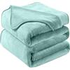 HOZY Coperta Plaid Pile, Coperta Divano 130 x 150cm Flanella, Coperta Letto Singolo Calore Morbida - Menta Verde