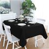 LivinEase Tovaglia Rettangolare 140 x 300 cm - Tovaglie Nero in Misto Cotone da 250 g/m² Ideale per Tavoli da 8 a 12 Posti - Tovaglia in Lino Ideale per la Tavola di Natale