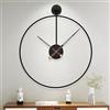 HAITANG Grandi orologi da parete per soggiorno, moderno, decorativo, rustico, in metallo nero, silenzioso, senza ticchettio, funzionamento a batteria, orologio rotondo da 50,8 cm, per camino, camera