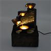 ciciglow Fontana USB, Kit Fontana Abbellita con Ciottoli con Luce LED Feng Shui, Ornamenti d'Acqua Corrente Artigianali per Il Soggiorno di Casa