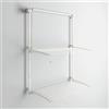 foxydry Wall, stendibiancheria da parete saliscendi, richiudibile, 152 cm | alluminio e acciaio inox, antiruggine, 2 griglie, stendino a muro verticale, per interno o esterno, sostiene 20 kg, bianco