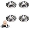 Vastsea 4 Pezzi Set di Portauovo in Acciaio Inox, Portauovo Set per Uova Sode, Portauovo per Cucina, Adatto a Casa, Cucina, Lavastoviglie(d'Argento)