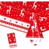 MORAINJAY Tovaglia Natalizia,137 x 274 cm Rettangolare Tovaglia di Natale,Alce Pulibile Antimacchia Impermeabile Tovaglia per Decorazioni Natalizie