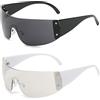 YAMEIZE Trendy Y2K Wrapround Occhiali da Sole per - Donne Uomo Rimless Oversized Wrap Around Occhiali UV400 Protezione Sportiva Ciclismo Personalized Guida.