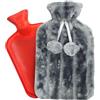 MAGIC SELECT Borsa Dell'acqua Calda con Copertura. Bottiglia Dell'acqua Calda da 1,6 L. Borsa dell'acqua Calda per Alleviare i Dolori alla Schiena e al Collo. Copertura Morbida con Pompon, Lavabile e Rimovibile