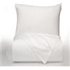 Bianca Plain Dyed White Parure Copripiumino 140x220+60x70