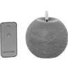 DRW Set di 4 candele a sfera di cera e LED con telecomando, colore grigio, 10 x 10 x 8,5 cm