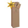 SIGEL GT042/100 - Sacchetti regalo per bottiglie in carta kraft, confezione da 100 pezzi, 35 x 10 cm, colore: Marrone