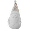 DRW Figura Babbo Natale in ceramica in bianco e oro 18x18x40 cm