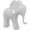 DRW Figura di un elefante in ceramica in bianco lucido 37x18x39 cm