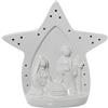 DRW Figura della Natività con Stella di Ceramica in Bianco Lucido 31x16x31 cm