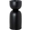 DRW Vaso con piede in resina in nero 40 x 40 x 90 cm