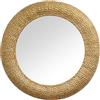DRW Specchio da parete rotondo in metallo dorato 83 x 6,5 x 83 cm