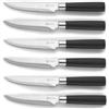 LAGUIOLE, Coltelli bistecca Simplié in acciaio 420J2, design elegante nero, lunghezza 23,8 cm, lama 12,5 cm, alta resistenza, di facile manutenzione, ideali per tutti i pasti, Nero