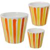 DRW Set di 3 vasi in ceramica in giallo, arancione e bianco, 28 x 28 x 27 cm