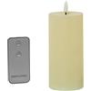 DRW Set di 4 candele in poliestere con LED e telecomando colore avorio, 7 x 7 x 15 cm