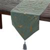 DRW Runner da tavolo in poliestere verde e oro 30 x 1 x 180 cm