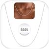 FUNEIA Collana da donna in argento sterling 925, regolabile e una larghezza di 0,75/1/1,2/1,3/1,5, collana da donna in argento 925, senza ciondolo, 40 cm - 60 cm