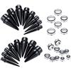 FECTAS 32 pezzi grandi calibri orecchio Kit di allungamento in acciaio inox con chiodi acrilici Tappi Expander Set piercing gioielli (10-24mm)