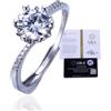 Halukakah Anello da Donna in Moissanite Argento Sterling 925 con Diamante di Laboratorio 1 Carato e Certificato,Gioiello Elegante da 1,0 ct,Misura Regolabile,Fiocco di Neve,Regalo per Moglie,Fidanzata