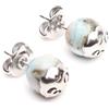 Tamashii orecchini Sphere con pietra Larimar di 8 mm e OM in argento 925.EHST8-297